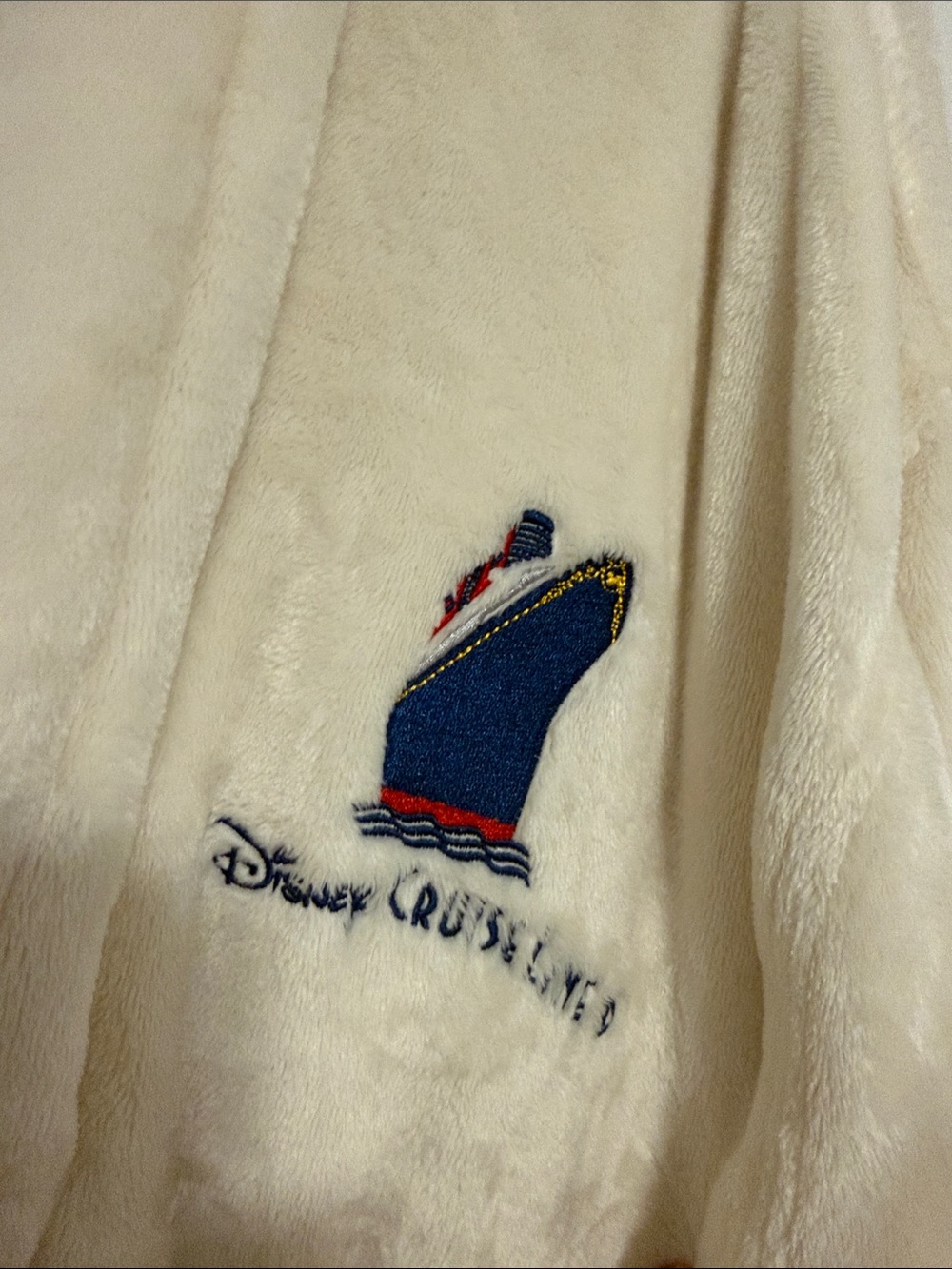 Disney Cruise Line Cream Plush Robe